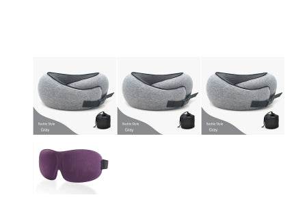 Travel Neck Pillow Non-Deformed Airplane Pillow Travel Neck Cushion Durable U-Shaped Travel Memory Cotton Nap Neck Pillow - Mubimart