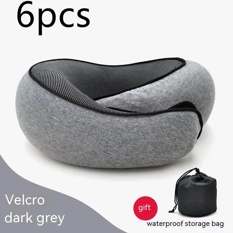 Travel Neck Pillow Non-Deformed Airplane Pillow Travel Neck Cushion Durable U-Shaped Travel Memory Cotton Nap Neck Pillow - Mubimart