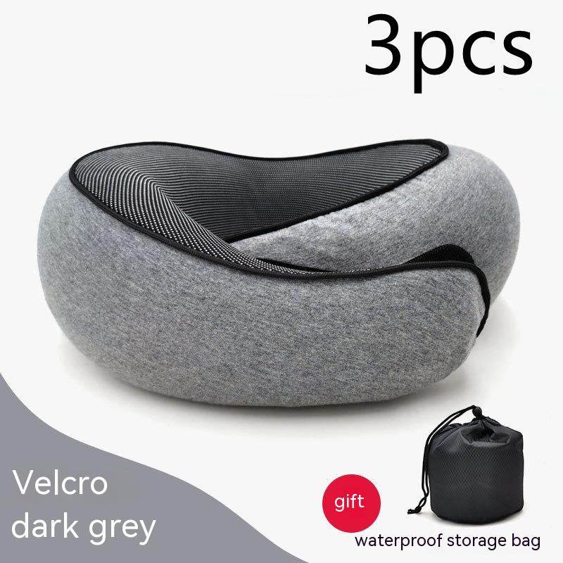 Travel Neck Pillow Non-Deformed Airplane Pillow Travel Neck Cushion Durable U-Shaped Travel Memory Cotton Nap Neck Pillow - Mubimart