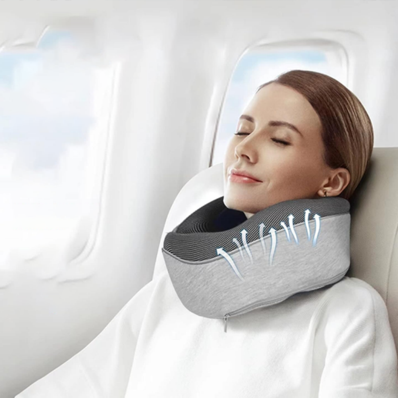 Travel Neck Pillow Non-Deformed Airplane Pillow Travel Neck Cushion Durable U-Shaped Travel Memory Cotton Nap Neck Pillow - Mubimart -  