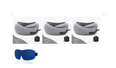 Travel Neck Pillow Non-Deformed Airplane Pillow Travel Neck Cushion Durable U-Shaped Travel Memory Cotton Nap Neck Pillow - Mubimart