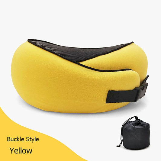 Travel Neck Pillow Non-Deformed Airplane Pillow Travel Neck Cushion Durable U-Shaped Travel Memory Cotton Nap Neck Pillow - Mubimart