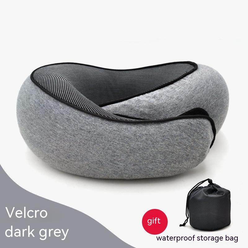 Travel Neck Pillow Non-Deformed Airplane Pillow Travel Neck Cushion Durable U-Shaped Travel Memory Cotton Nap Neck Pillow - Mubimart