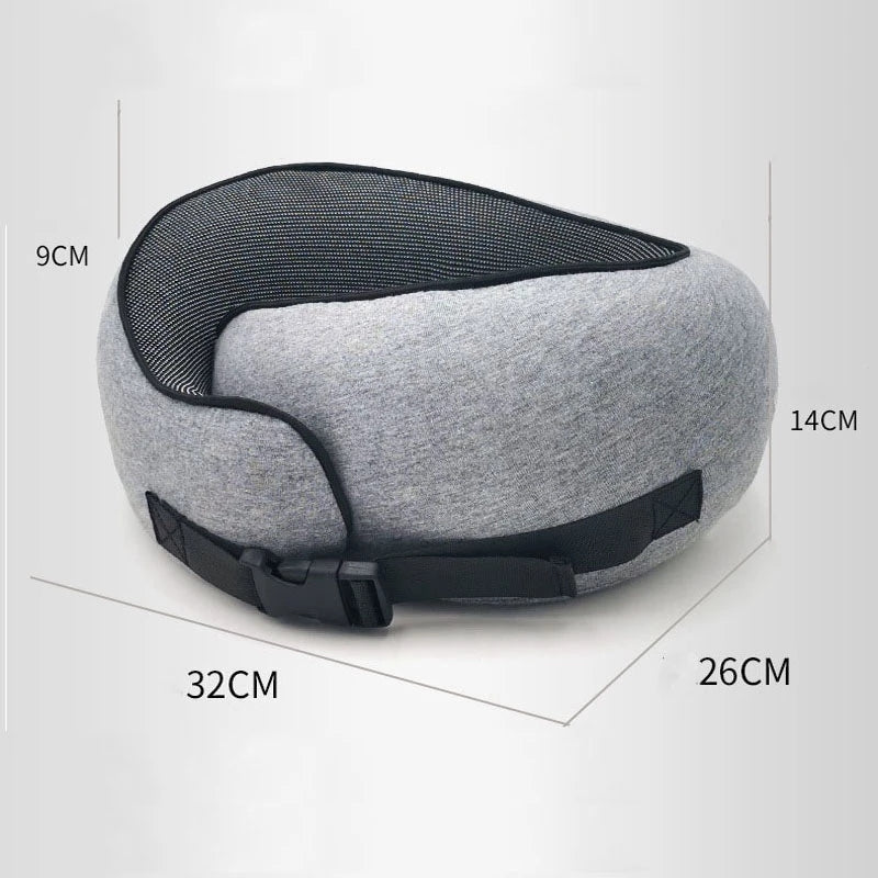 Travel Neck Pillow Non-Deformed Airplane Pillow Travel Neck Cushion Durable U-Shaped Travel Memory Cotton Nap Neck Pillow - Mubimart -  