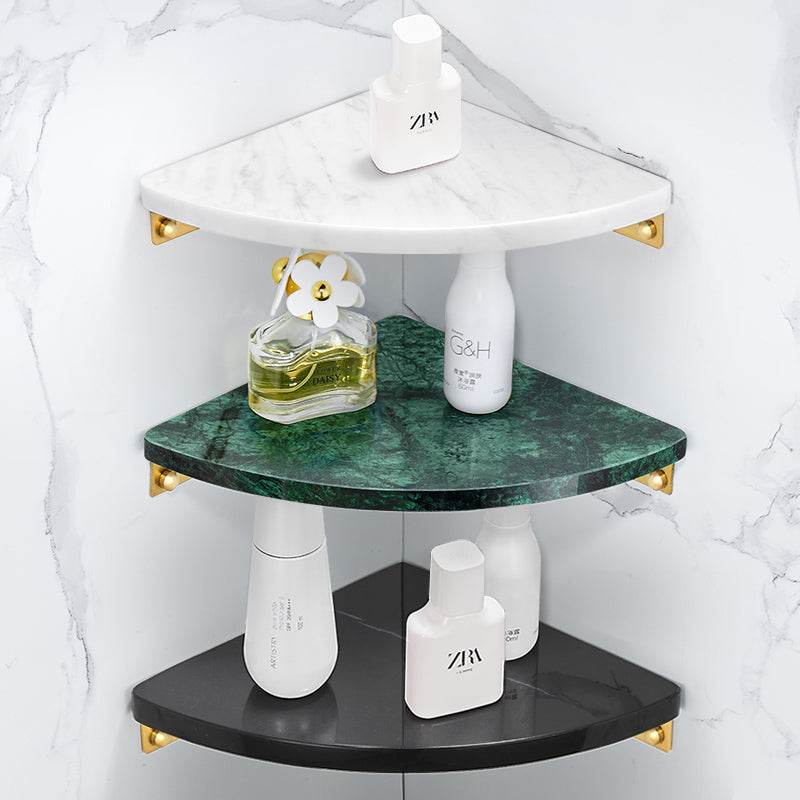 Triangle Shelf Bathroom Corner Wall Hanging Toilet Shower Room Storage Rack - Mubimart