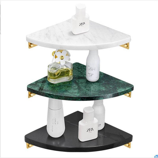Triangle Shelf Bathroom Corner Wall Hanging Toilet Shower Room Storage Rack - Mubimart