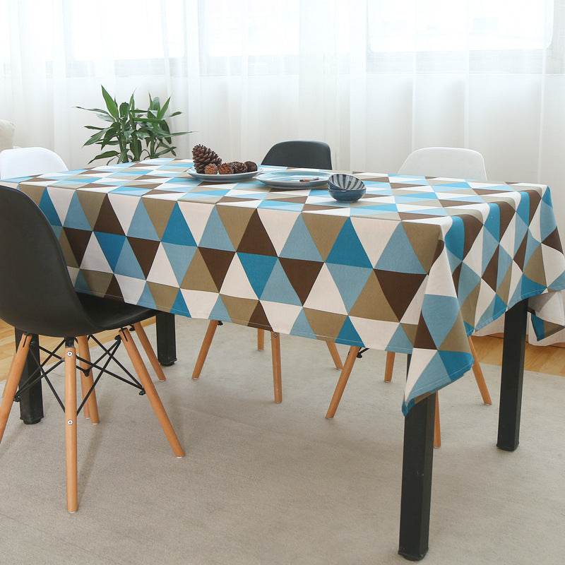 Triangle Tablecloth Rhombus Cotton And Linen Coffee Table Cushion Tablecloth - Mubimart