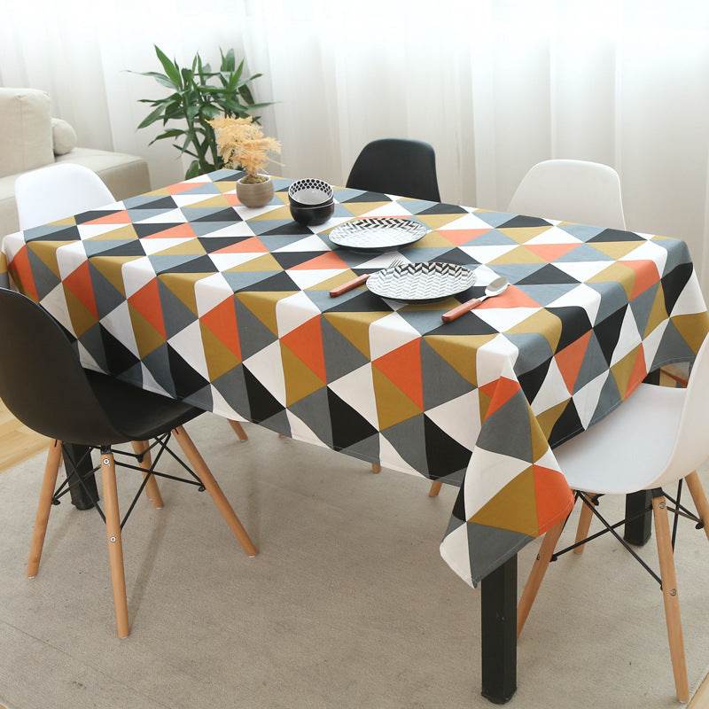 Triangle Tablecloth Rhombus Cotton And Linen Coffee Table Cushion Tablecloth - Mubimart