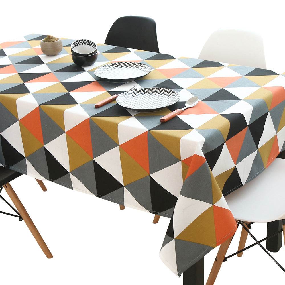 Triangle Tablecloth Rhombus Cotton And Linen Coffee Table Cushion Tablecloth - Mubimart