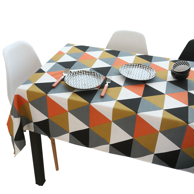 Triangle Tablecloth Rhombus Cotton And Linen Coffee Table Cushion Tablecloth Mubimart