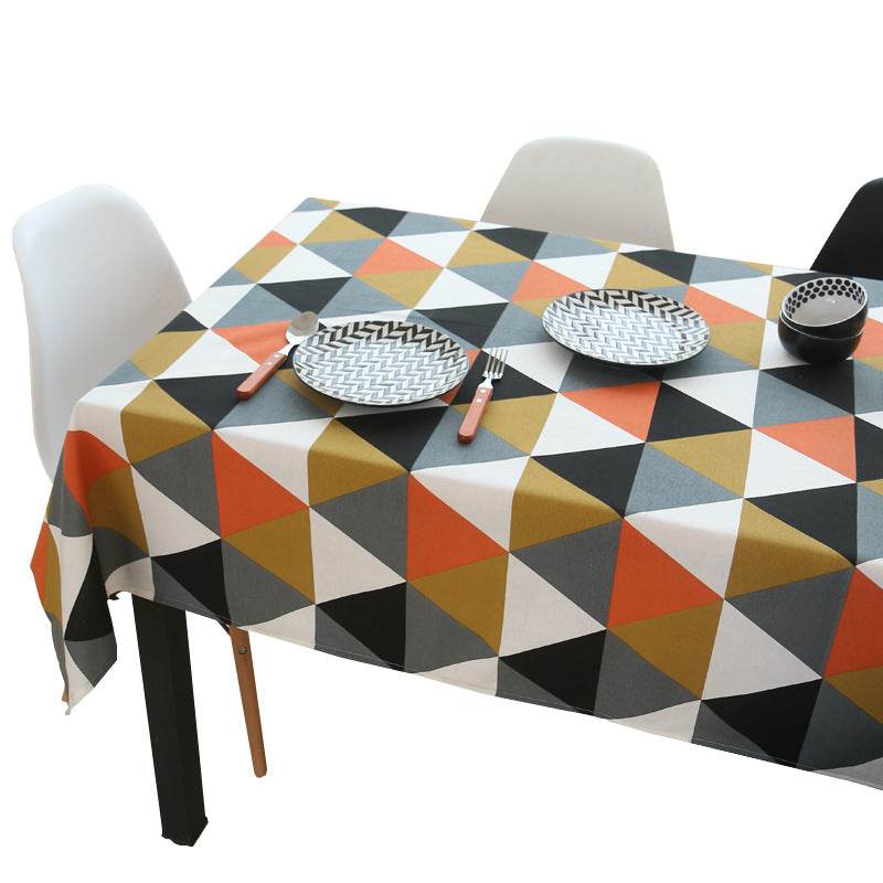 Triangle Tablecloth Rhombus Cotton And Linen Coffee Table Cushion Tablecloth - Mubimart
