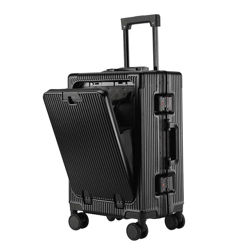 Trolley Aluminum Frame Large Capacity Front Opening Luggage - Mubimart