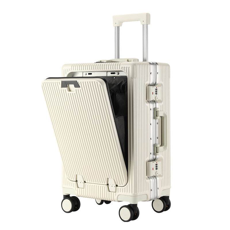 Trolley Aluminum Frame Large Capacity Front Opening Luggage - Mubimart