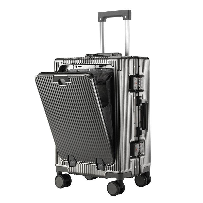 Trolley Aluminum Frame Large Capacity Front Opening Luggage - Mubimart