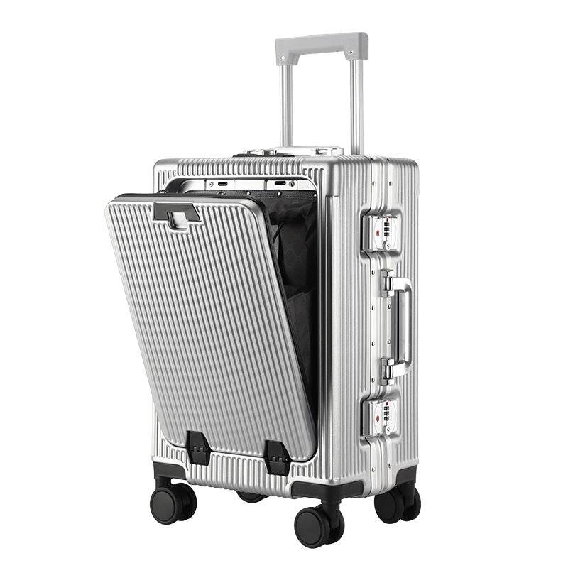 Trolley Aluminum Frame Large Capacity Front Opening Luggage - Mubimart