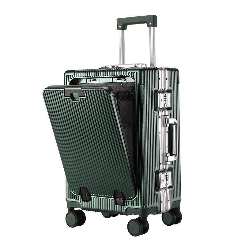 Trolley Aluminum Frame Large Capacity Front Opening Luggage - Mubimart