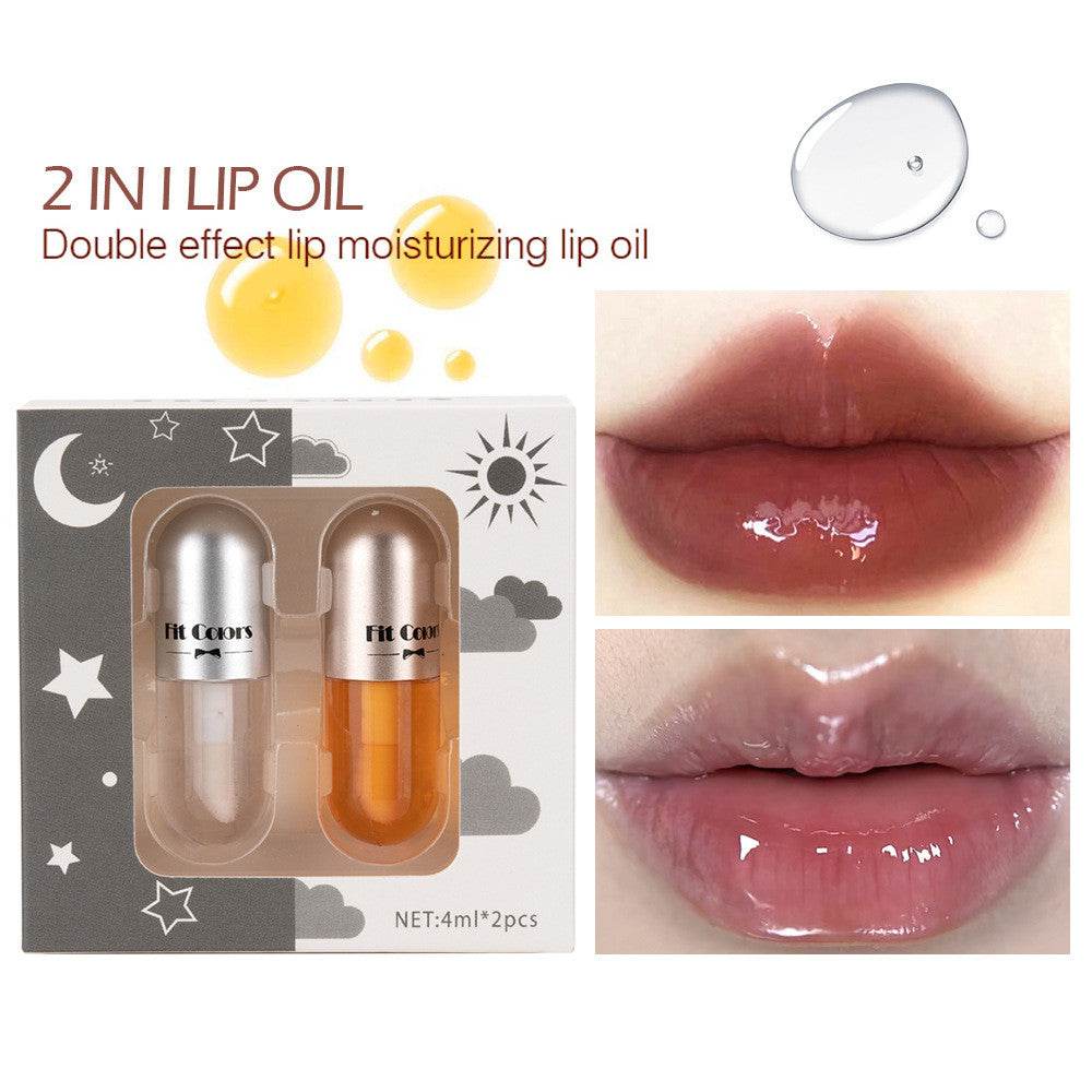 Two Sets Of Moisturizing Lip Oil And Lip Color Liquid Cases - Mubimart