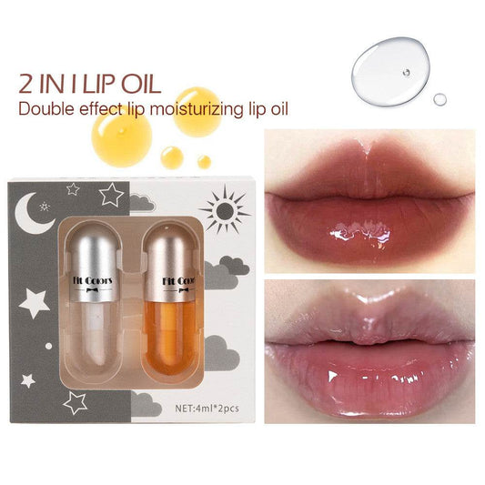 Two Sets Of Moisturizing Lip Oil And Lip Color Liquid Cases - Mubimart