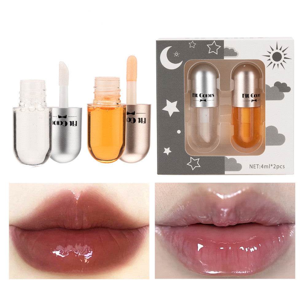 Two Sets Of Moisturizing Lip Oil And Lip Color Liquid Cases - Mubimart