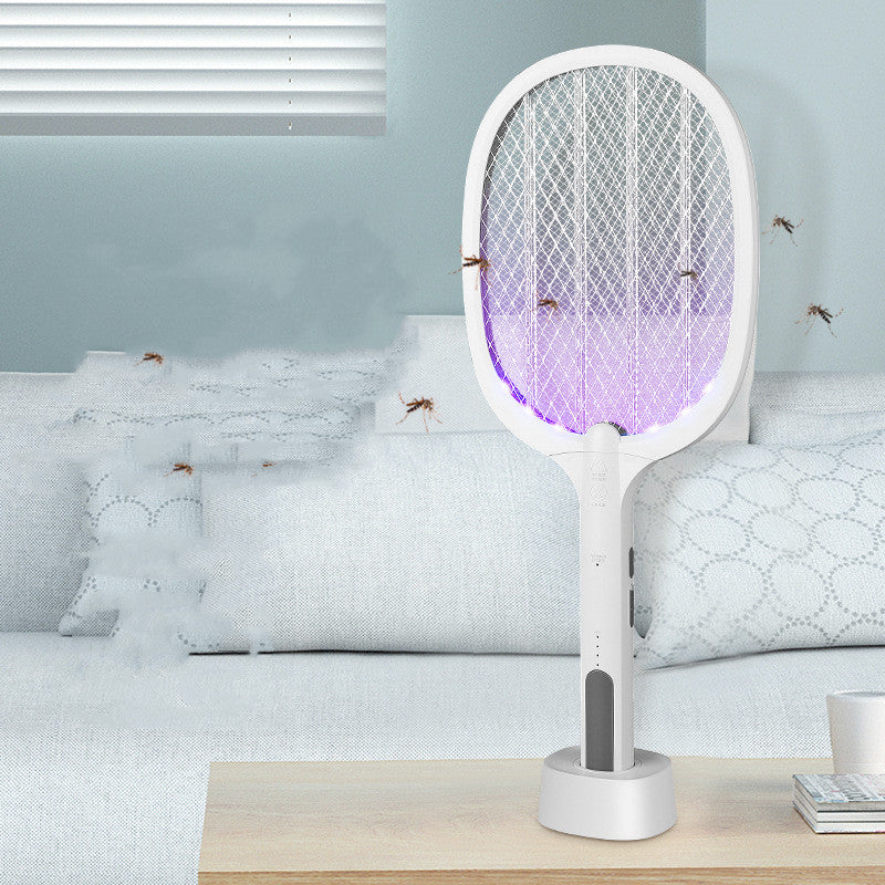 Two-in-one USB Rechargeable Electric Mosquito Swatter Household Mosquito Trap - Mubimart - Fly Swatter 