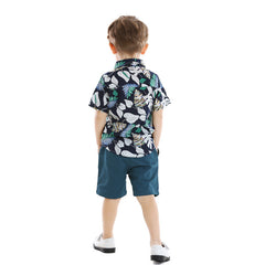 Two-piece boy short sleeve printed shirt - Mubimart -  