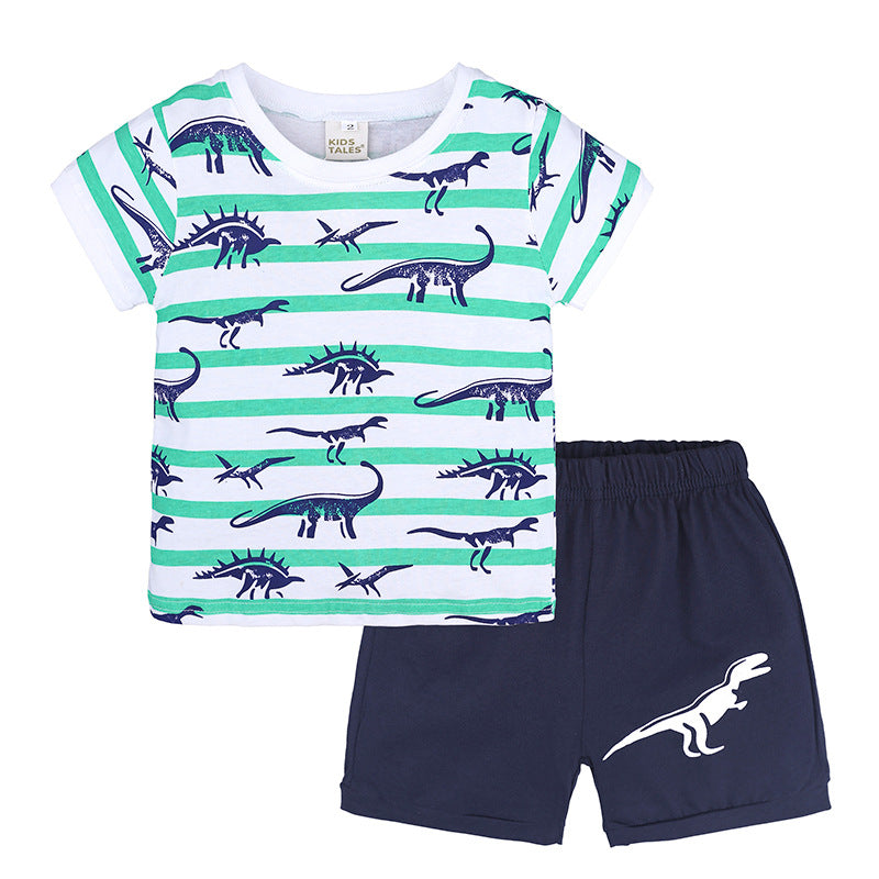 Two-piece boy short sleeve shorts - Mubimart - Baby Cloth 