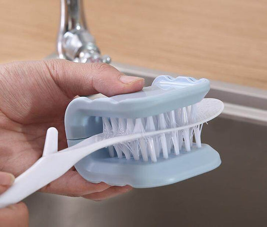 U-Shaped Knife And Cutlery Cleaner Brush Home Kitchen Cleaning Brushes Bristle Scrub Kitchen Washing - Mubimart