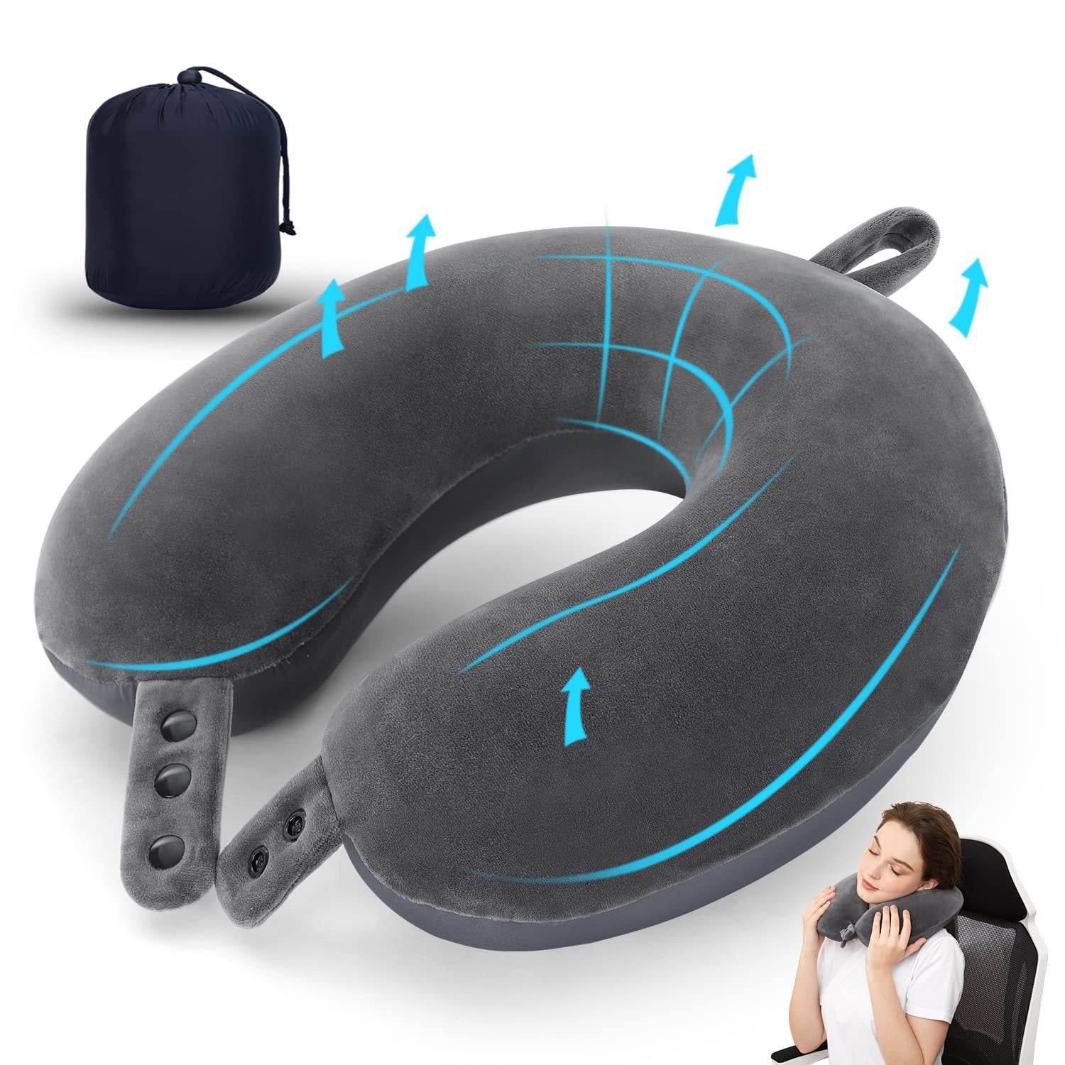 U Shaped Pillow Travel Neck Pillow Memory Foam - Mubimart