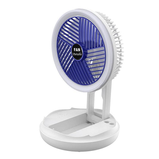 USB Charging Foldable Table Fan Wall Mounted Hanging Ceiling Fan With LED Light 4 Speed Adjustable For Home Room Air Cooler Fan - Mubimart