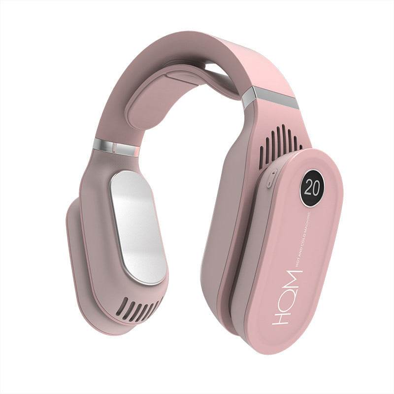 USB Portable Hanging Neck Fan Cooling Cooler Heater Heating Air Conditioner Neck Massager for Home Office, Travel - Mubimart