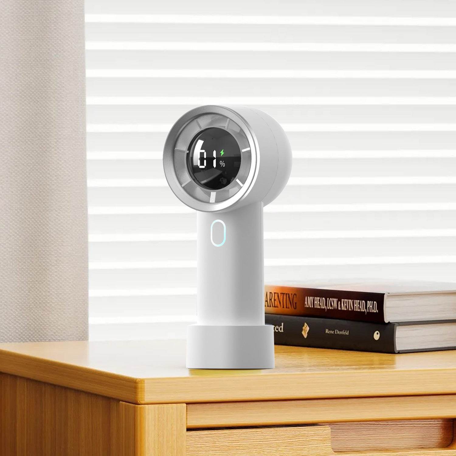 USB Small Fan Portable Digital Display - Mubimart
