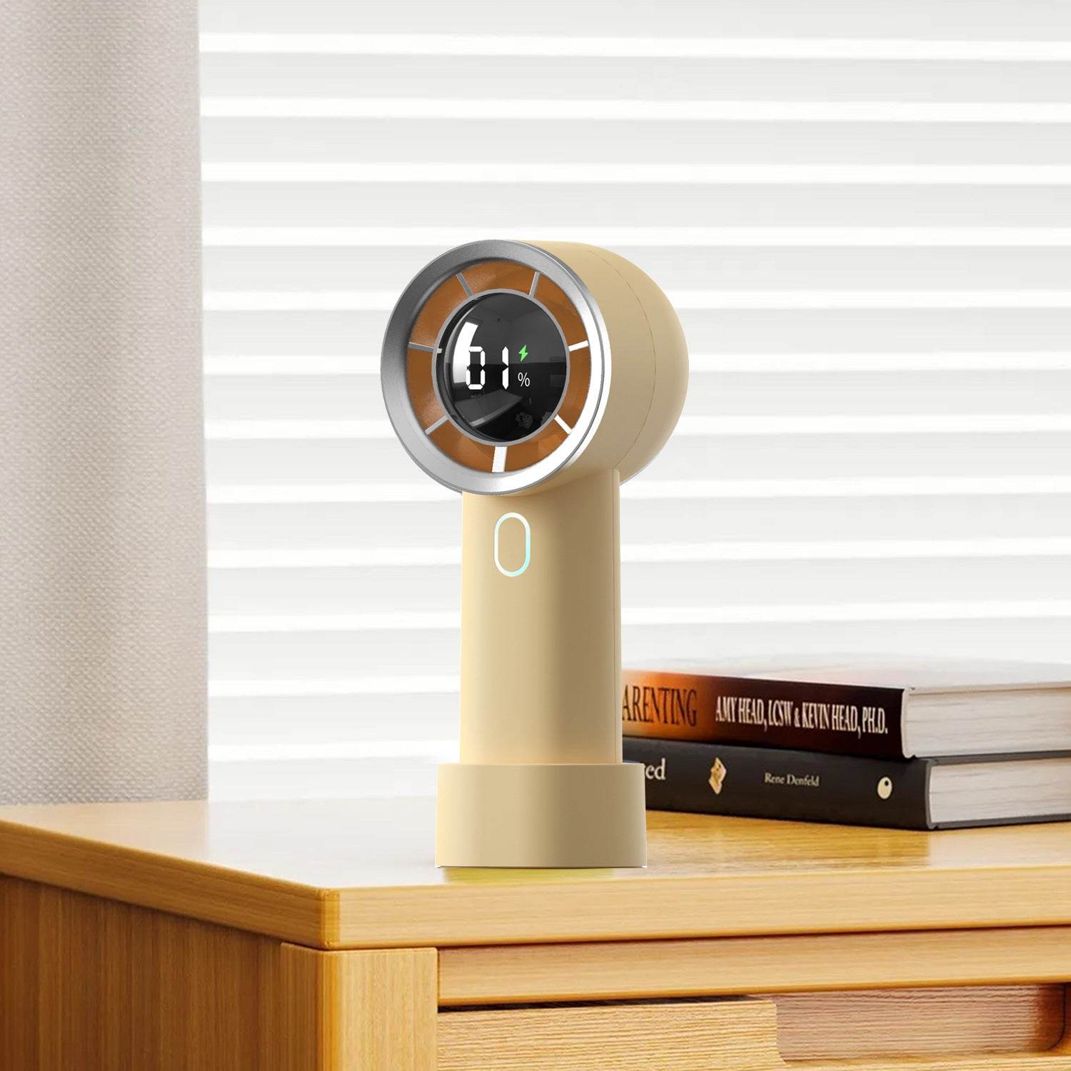 USB Small Fan Portable Digital Display - Mubimart