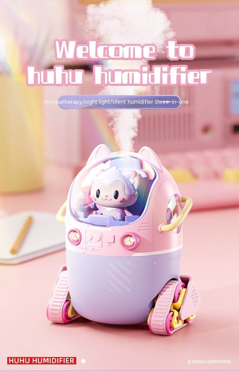 USB Small Heavy Fog Portable Water Replenishing Instrument Cartoon Space Capsule Doll Humidifier - Mubimart