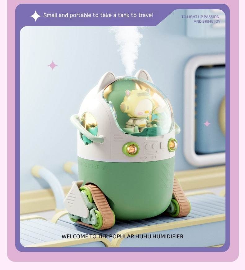 USB Small Heavy Fog Portable Water Replenishing Instrument Cartoon Space Capsule Doll Humidifier - Mubimart
