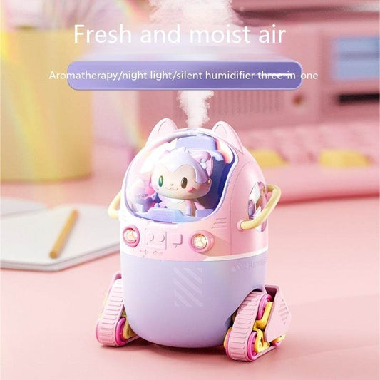 USB Small Heavy Fog Portable Water Replenishing Instrument Cartoon Space Capsule Doll Humidifier - Mubimart