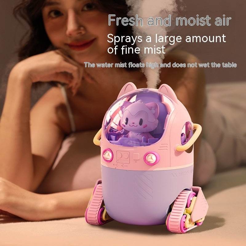 USB Small Heavy Fog Portable Water Replenishing Instrument Cartoon Space Capsule Doll Humidifier - Mubimart