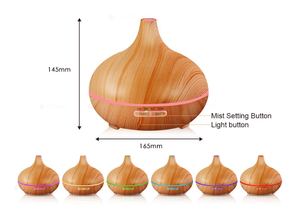 Ultrasonic Aroma Diffuser Humidifier Wood Grain - Mubimart -  