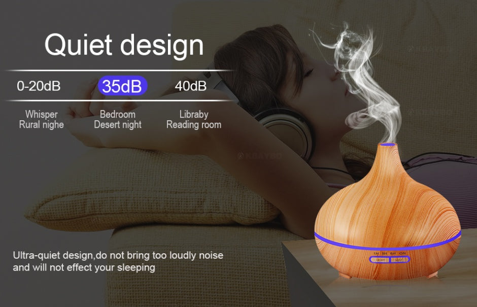 Ultrasonic Aroma Diffuser Humidifier Wood Grain - Mubimart -  