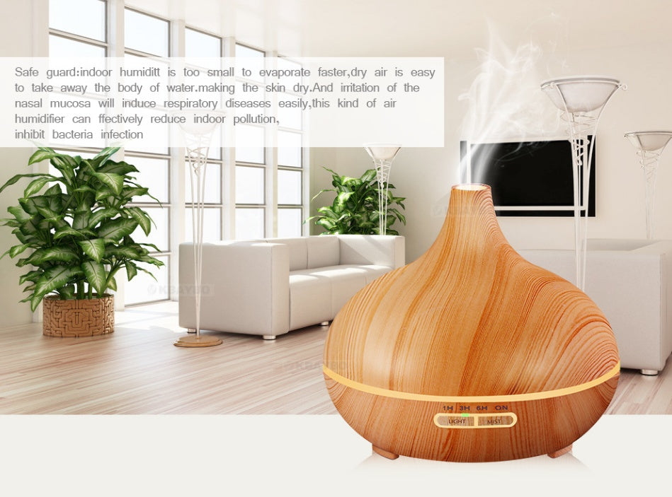 Ultrasonic Aroma Diffuser Humidifier Wood Grain - Mubimart -  