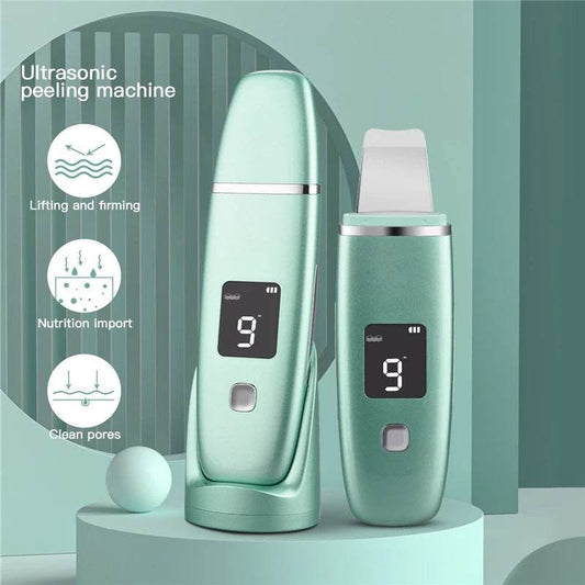 Ultrasonic Vibration Blackhead Remover Deep Cleansing Face Scrubber Pore Cleaner Lifting Machine Facial Led Peeling Shovel - Mubimart