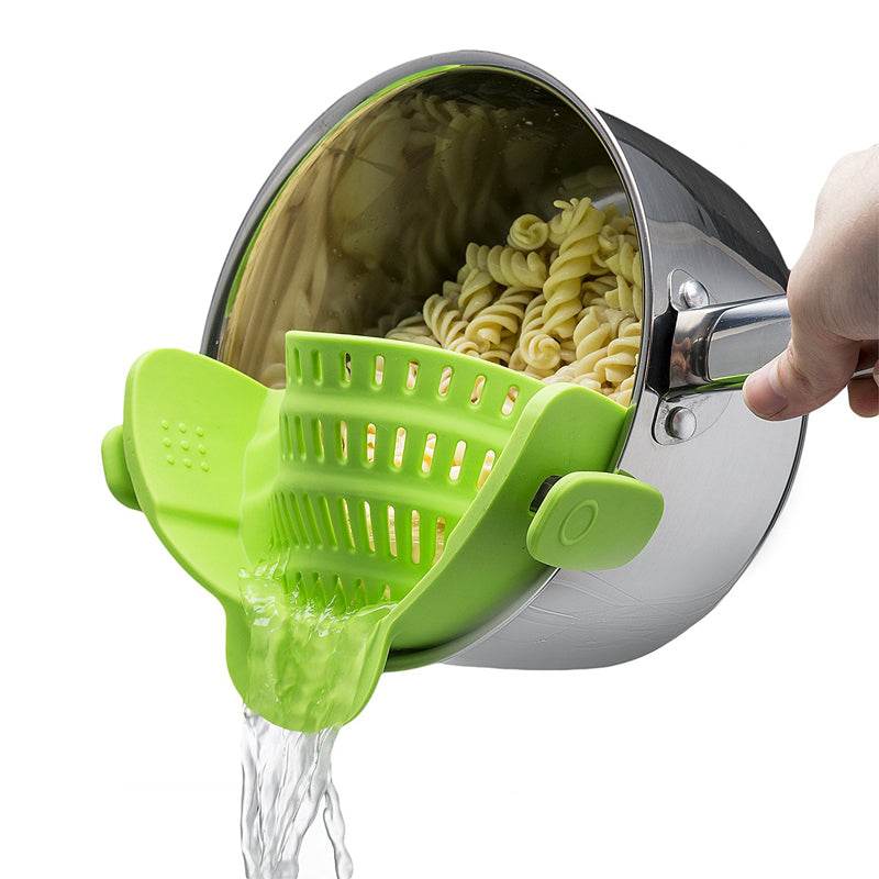 Universal Silicone Clip-on Pan Pot Strainer Anti-spill Pasta Pot Strainer Food Grade Rice Fruit Colander Strainer - Mubimart