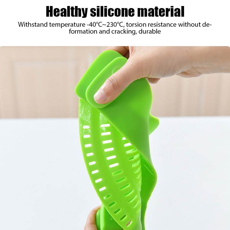 Universal Silicone Clip-on Pan Pot Strainer Anti-spill Pasta Pot Strainer Food Grade Rice Fruit Colander Strainer - Mubimart