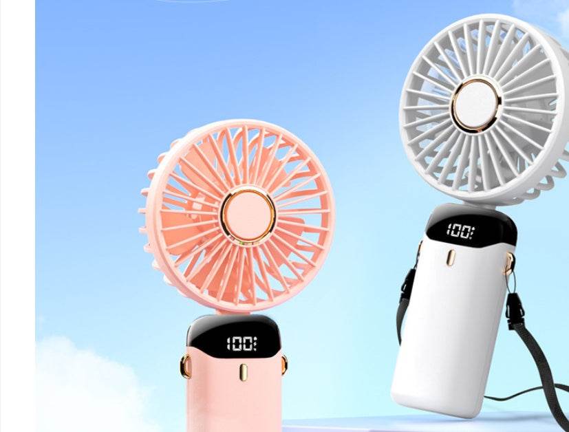 Usb Hand-held Fan Mini Portable Student Small Fan Digital Display Folding Aromatherapy Small Electric Fan - Mubimart