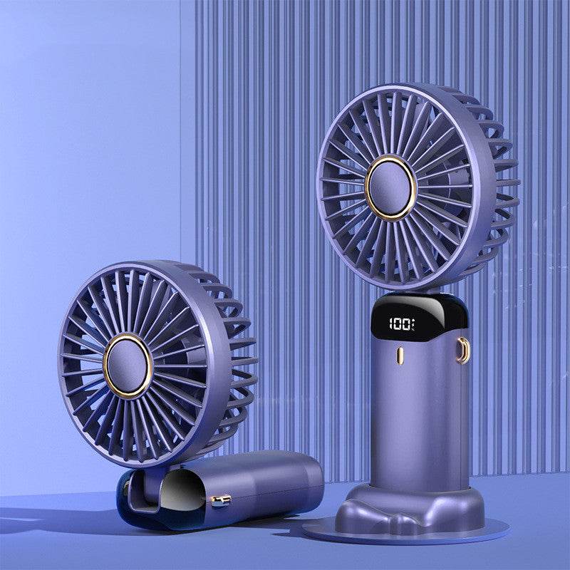Usb Hand-held Fan Mini Portable Student Small Fan Digital Display Folding Aromatherapy Small Electric Fan - Mubimart