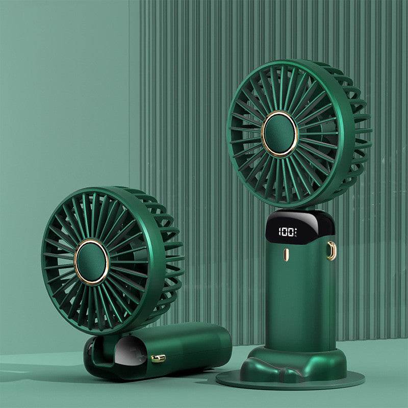Usb Hand-held Fan Mini Portable Student Small Fan Digital Display Folding Aromatherapy Small Electric Fan - Mubimart