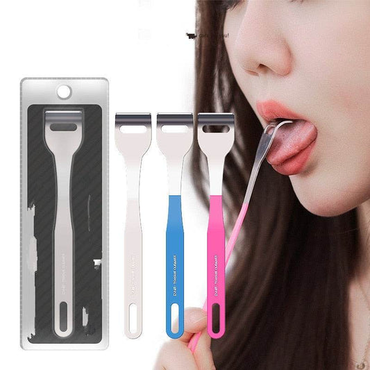 Useful Tongue Scraper Stainless Steel Oral Tongue Cleaner - Mubimart