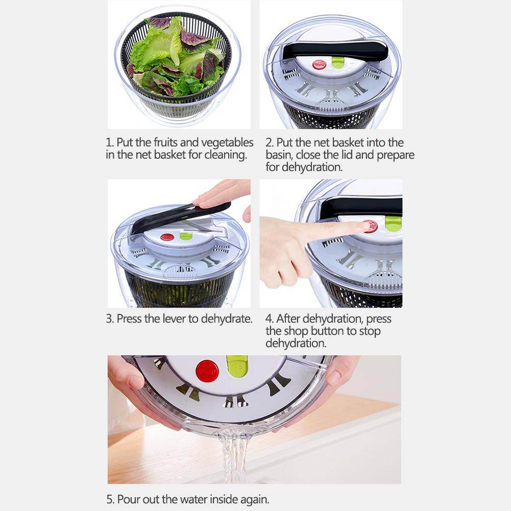 Useful Vegetables Fruits Dryer Salad Spinner Fruit Wash Clean Basket Storage Drying Machine Kitchen Tools Vegetable Dehydrator - Mubimart