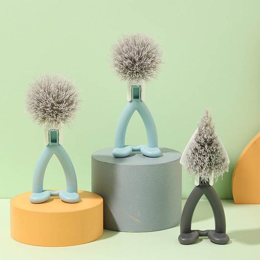 Vertical Pot Brush, Dish Brush, V-shaped Cleaning BrushHanging Stove Brush - Mubimart