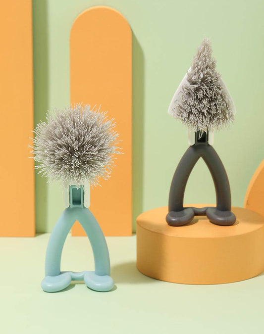 Vertical Pot Brush, Dish Brush, V-shaped Cleaning BrushHanging Stove Brush - Mubimart
