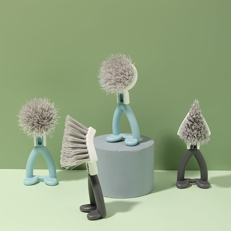 Vertical Pot Brush, Dish Brush, V-shaped Cleaning BrushHanging Stove Brush - Mubimart -  